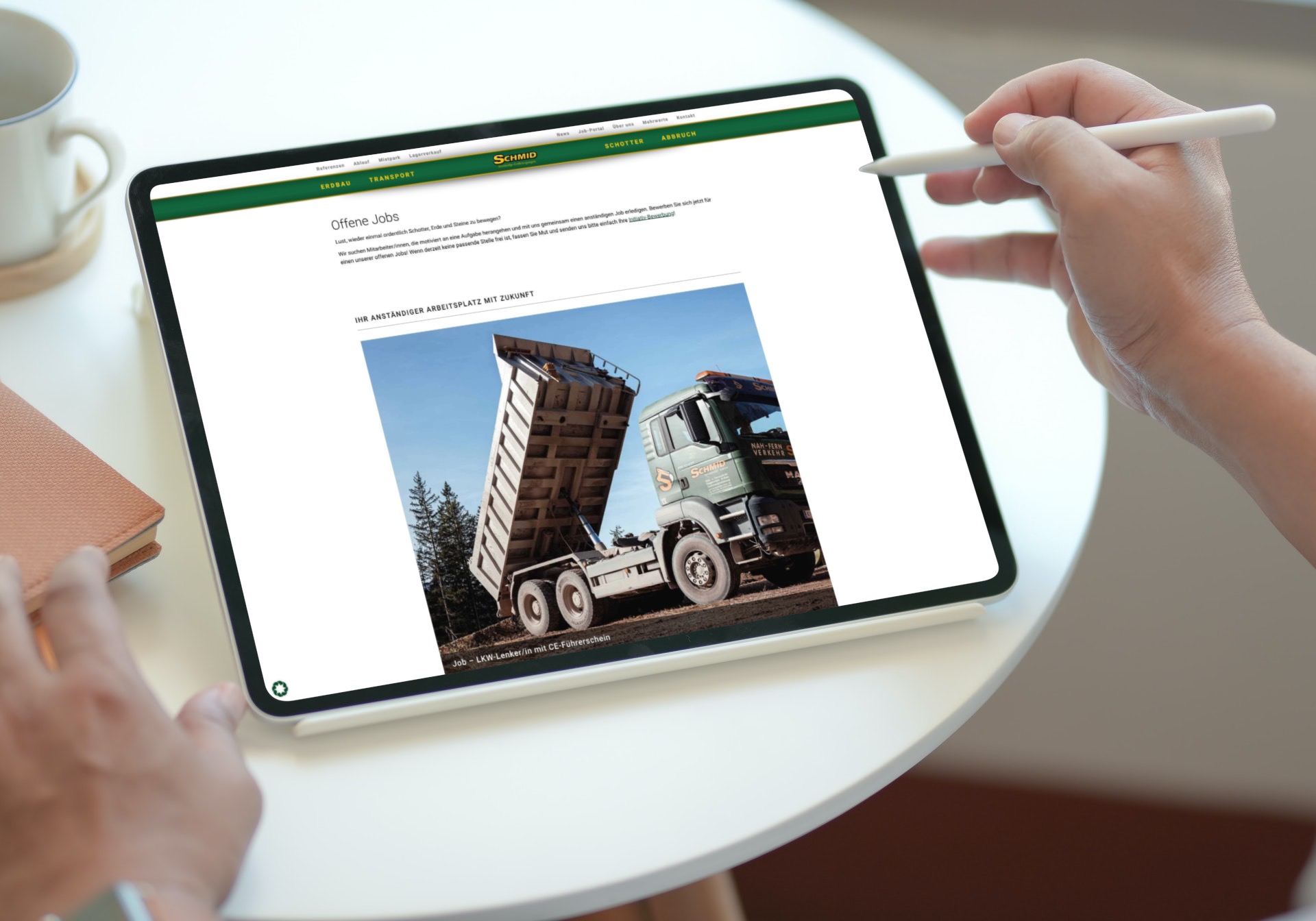 projekt_web_online_job-portal_schmid_erdbau_transporte_schotter_abbruch_rossleithen_ooe